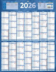 Calendrier bancaire année civile BOUCHUT "229 Bleu" 55 x 43 cm coloris bleu Pefc 70 %