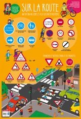 Poster pédagogique Code de la Route - 52 x 76 cm - Bouchut
