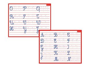 Bouchut - Ardoise mini - Alphabet Majuscules - 26 x 21 cm - double face - rouge