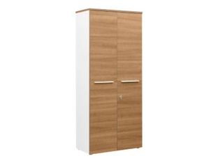 Armoire hautes YES ! - L80 x H187 x P42 - 2 portes - Façade et dessus merisier
