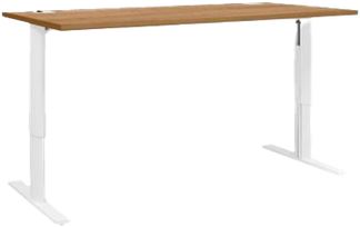 Bureau YES ! - 120 cm - Pieds ajustables blancs - Merisier