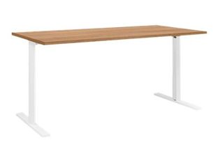 Table de réunion modulaire YES ! - 140 cm - Pieds blancs - Merisier