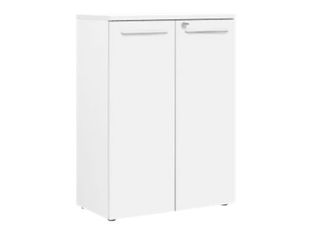 Armoire mi-haute YES ! - L80 x H109 x P42 - 2 portes - Façade et dessus blanc