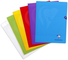 Clairefontaine Mimesys - Cahier polypro 24 x 32 cm - 48 pages - grands carreaux (Seyes) - disponible dans différentes couleurs