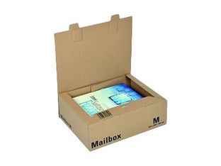Boîte postale d'expédition format M - 32,5 cm x 24 cm x 10,5 cm - kraft - Logistipack