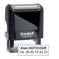 Mini tampon personnalisé avec 2 lignes de texte - zone d'impression 26 x 9 mm - Trodat Printy 4910