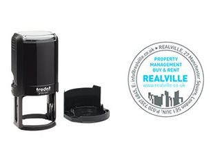 Trodat Printy 4642 - Tampon rond personnalisable avec 9 lignes de texte - zone d'impression diamètre 42 mm