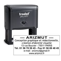 Tampon personnalisé avec 8 lignes de texte - zone d'impression 70 x 30 mm - Trodat Printy 4931