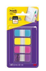 Post-it - Mini Marque-pages (Index) rigides - couleurs vives - Lot 4 x 10 feuilles