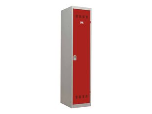 Vestiaire Industrie Salissante - 1 porte - 180 x 40 x 50 cm - gris/rouge