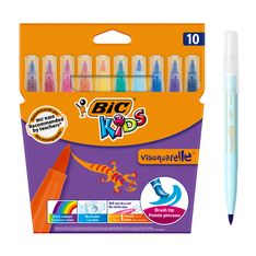 BIC Kids Visaquarelle - 10 Feutres - pointe pinceau