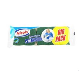 Nicols - 10 tampons éponge vert