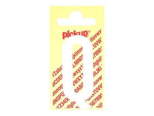 Pickup - Étiquette autocollante - 90 mm - Lettre Q - blanc mat