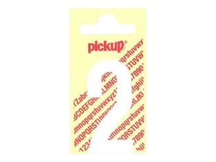Pickup - Étiquette autocollante - 90 mm - Chiffre 2 - blanc mat