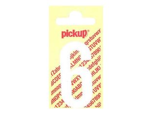 Pickup - Étiquette autocollante - 90 mm - Chiffre 6 - blanc mat