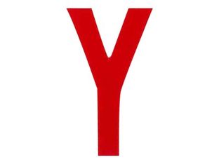 Pickup - Étiquette autocollante - 90 mm - Lettre Y - rouge brillant