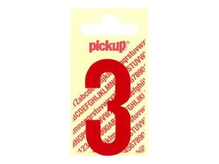Pickup - Étiquette autocollante - 90 mm - Chiffre 3 - rouge brillant