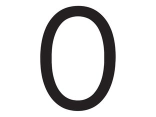 Pickup Déco Maud - Étiquette autocollante 60 mm - Chiffre 0 - noir