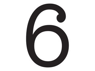 Pickup Déco Maud - Étiquette autocollante 60 mm - Chiffre 6 - noir