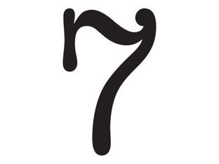 Pickup Déco Maud - Étiquette autocollante 60 mm - Chiffre 7 - noir