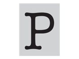 Pickup Déco Maud - Étiquette autocollante 60 mm - Lettre P - noir