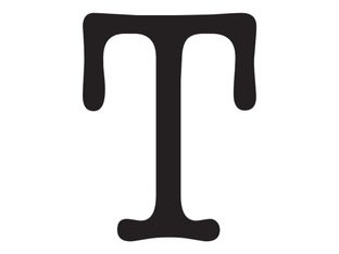 Pickup Déco Maud - Étiquette autocollante 60 mm - Lettre T - noir