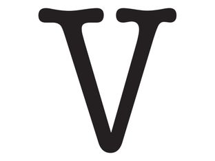 Pickup Déco Maud - Étiquette autocollante 60 mm - Lettre V - noir