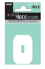 Pickup Déco Anna - Étiquette autocollante 60 mm - Chiffre 0 - blanc