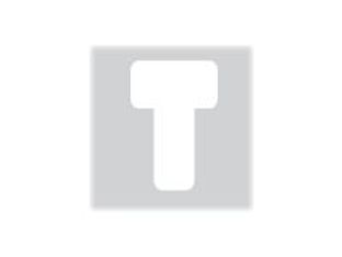 Pickup Déco Anna - Étiquette autocollante 60 mm - Lettre T - blanc