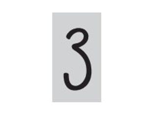 Pickup Déco Mila - Étiquette autocollante 60 mm - Chiffre 3 - noir