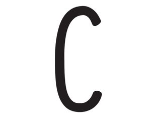 Pickup Déco Mila - Étiquette autocollante 60 mm - Lettre C - noir