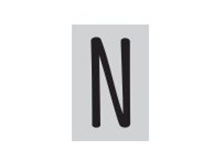 Pickup Déco Mila - Étiquette autocollante 60 mm - Lettre N - noir