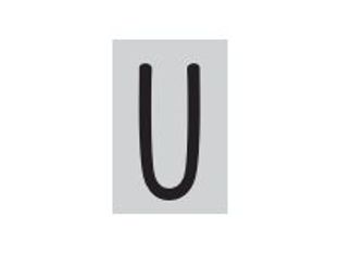 Pickup Déco Mila - Étiquette autocollante 60 mm - Lettre U - noir