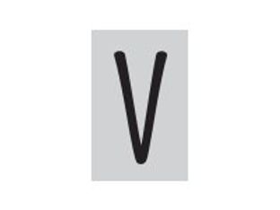 Pickup Déco Mila - Étiquette autocollante 60 mm - Lettre V - noir