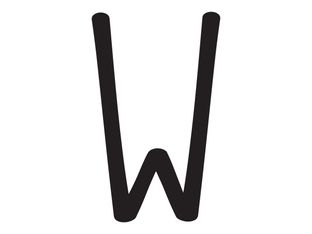 Pickup Déco Mila - Étiquette autocollante 60 mm - Lettre W - noir