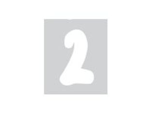 Pickup Déco Emma - Étiquette autocollante 70 mm - Chiffre 2 - blanc