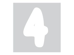 Pickup Déco Emma - Étiquette autocollante 70 mm - Chiffre 4 - blanc