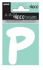 Pickup Déco Emma - Étiquette autocollante 70 mm - Lettre P - blanc