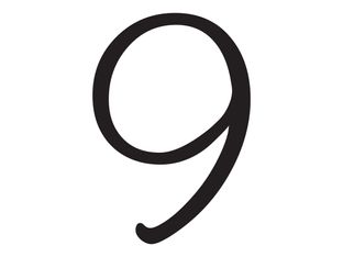 Pickup Déco Lynn - Étiquette autocollante 120 mm - Chiffre 9 - noir