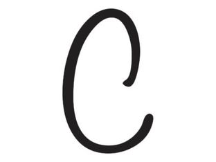 Pickup Déco Lynn - Étiquette autocollante 120 mm - Lettre C - noir