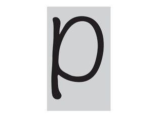 Pickup Déco Lynn - Étiquette autocollante 120 mm - Lettre P - noir