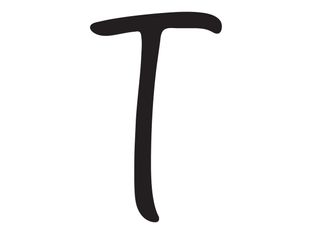 Pickup Déco Lynn - Étiquette autocollante 120 mm - Lettre T - noir