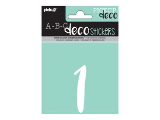 Pickup Déco Zoé - Étiquette autocollante 110 mm - Chiffre 1 - blanc