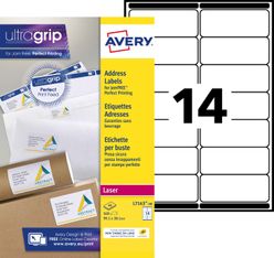 Avery - 560 Étiquettes adresse blanches - 99,1 x 38,1 mm - Impression laser - réf L7163-40