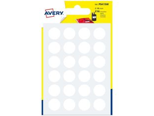 Avery - 216 Pastilles adhésives - blanc - diamètre 15 mm