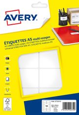 Avery - Etui A5 - 160 Étiquettes multi-usages blanches - 38,5 x 65 mm - réf ETE010