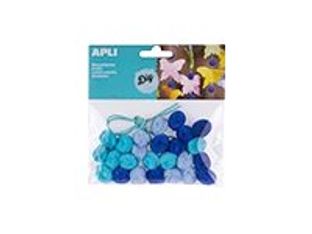Apli - 25 Forme à décorer - modèle pompons -  bleu