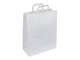 Logistipack - Bolsa de regalo - ampliable - 22 cm x 10 cm x 28 cm - blanco - paquete de 50