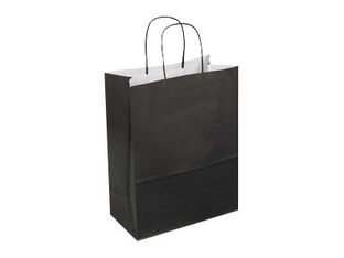 Logistipack - Bolsa de regalo - ampliable - 23 cm x 12 cm x 30 cm - negro - paquete de 50