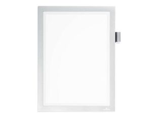 Durable Duraframe Note - Cadre d'affichage adhésif - A4 - argent - avec porte-stylo